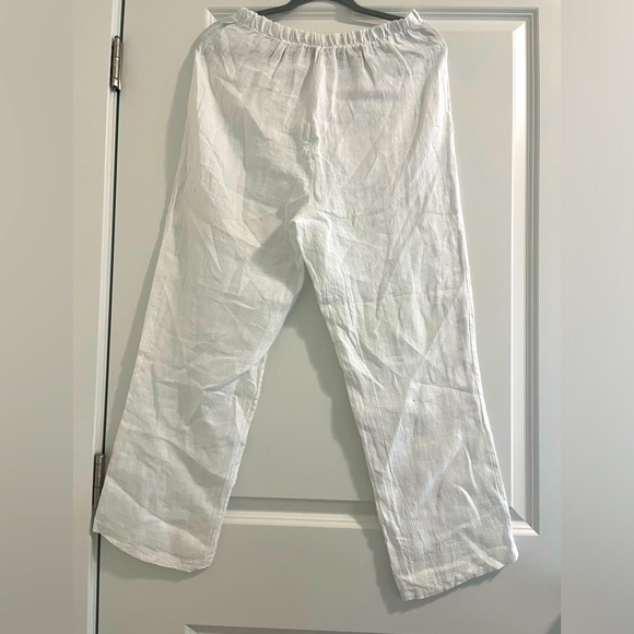 FRANCESCA BETTINI  Italy 100% Linen Elastic Waist Pants Size Medium - Picture 3 of 12
